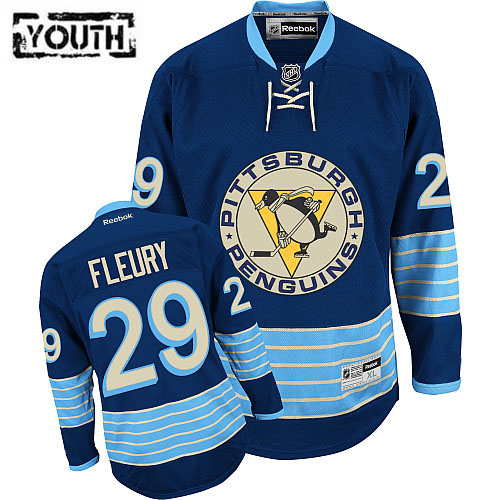 Brand Pittsburgh Penguins 29 Marc-Andre Fleury 2011 Winter Classic Youth NHL Hockey Jersey-Dark Blue